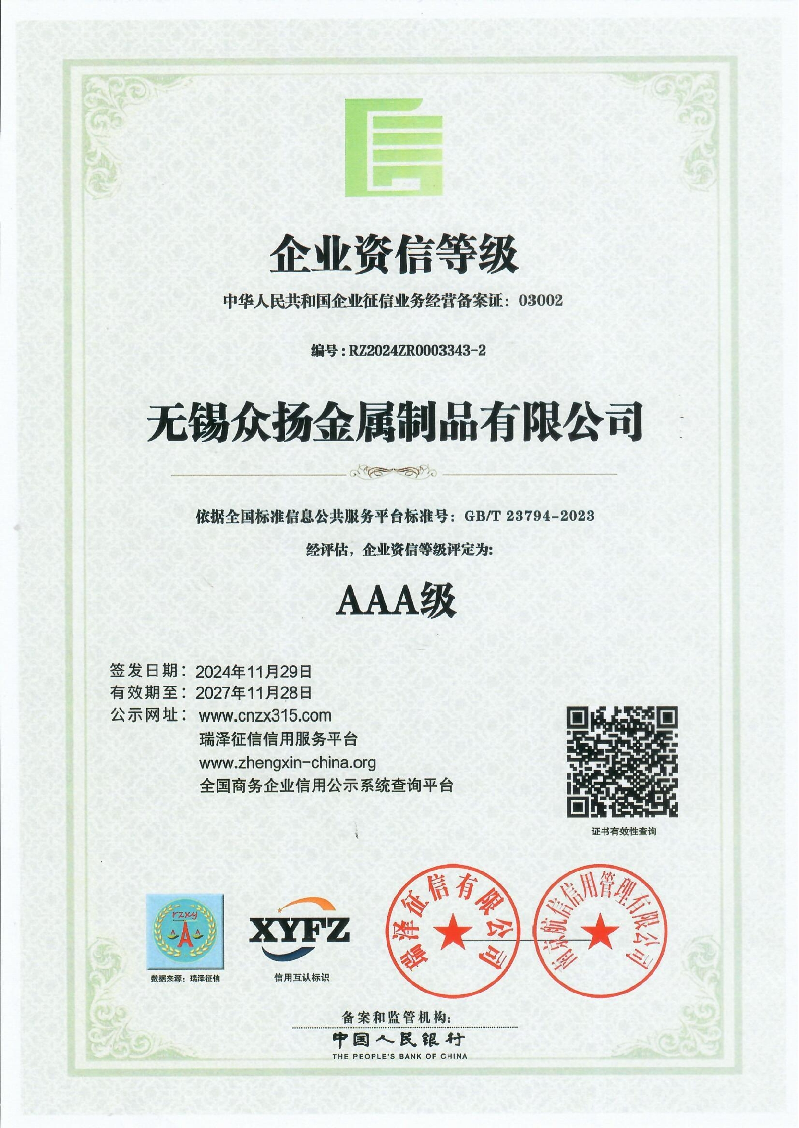 企业资信等级